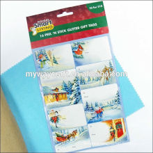 China wholesale custom christmas holiday glitter sticker label printing